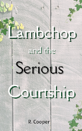 a whitewashed fence covered in ivy, with Lambchop and the Serious Courtshipwritten on it