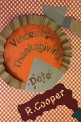 Picture pumpkin pie and some spilled wine on a festive tablecloth with the story title